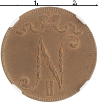монета - 1894 – 1917 николай ii 5 пенни - подробная информация фото 1