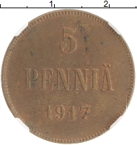 монета - 1894 – 1917 николай ii 5 пенни - подробная информация фото 1