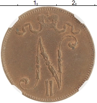 монета - 1894 – 1917 николай ii 5 пенни - подробная информация фото 1