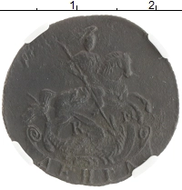 монета - 1762 – 1796 екатерина ii 1 деньга - подробная информация фото 1