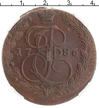 монета - 1762 – 1796 екатерина ii 5 копеек - подробная информация фото 1