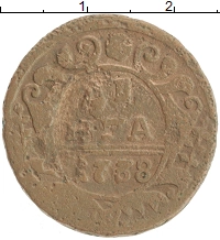 монета - 1730 – 1740 анна иоанновна 1 деньга - подробная информация фото 1