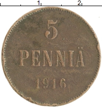 монета - 1894 – 1917 николай ii 5 пенни - подробная информация фото 1