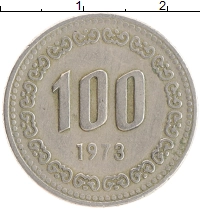 монета - южная корея 100 вон - подробная информация фото 1