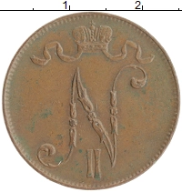 монета - 1894 – 1917 николай ii 5 пенни - подробная информация фото 1