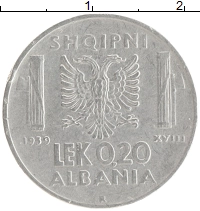 монета - албания 0,20 лек - подробная информация фото 1