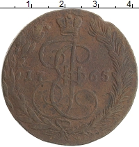 монета - 1762 – 1796 екатерина ii 5 копеек - подробная информация фото 1