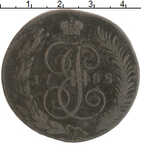 монета - 1762 – 1796 екатерина ii 5 копеек - подробная информация фото 1
