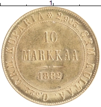 монета - 1881 – 1894 александр iii 10 марок - подробная информация фото 1