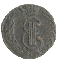 монета - 1762 – 1796 екатерина ii 1 полушка - подробная информация фото 1