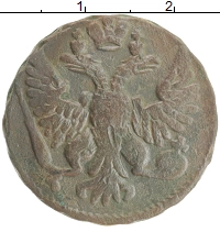 монета - 1741 – 1761 елизавета петровна 1 деньга - подробная информация фото 1