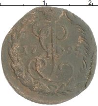 монета - 1762 – 1796 екатерина ii 1 деньга - подробная информация фото 1