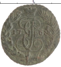 монета - 1762 – 1796 екатерина ii 1 полушка - подробная информация фото 1