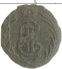 монета - 1762 – 1796 екатерина ii 1 полушка - подробная информация фото 1