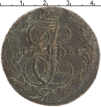 монета - 1762 – 1796 екатерина ii 5 копеек - подробная информация фото 1