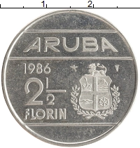 монета - аруба 2 1/2 флорина - подробная информация фото 1