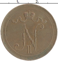 монета - 1894 – 1917 николай ii 10 пенни - подробная информация фото 1