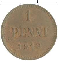 монета - 1894 – 1917 николай ii 1 пенни - подробная информация фото 1