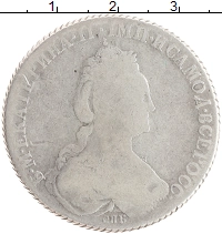 монета - 1762 – 1796 екатерина ii 1 рубль - подробная информация фото 1