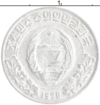 монета - северная корея 1 чон - подробная информация фото 1