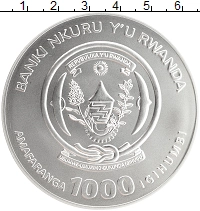 монета - руанда 1.000 франков - подробная информация фото 1