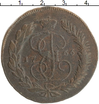 монета - 1762 – 1796 екатерина ii 5 копеек - подробная информация фото 1