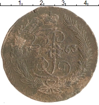 монета - 1762 – 1796 екатерина ii 5 копеек - подробная информация фото 1