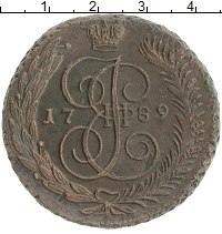 монета - 1762 – 1796 екатерина ii 5 копеек - подробная информация фото 1