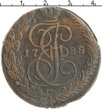 монета - 1762 – 1796 екатерина ii 5 копеек - подробная информация фото 1