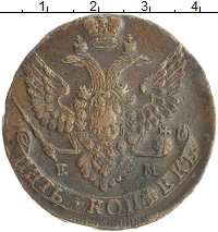 монета - 1762 – 1796 екатерина ii 5 копеек - подробная информация фото 1