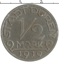 монета - германия : нотгельды 1/2 марки - подробная информация фото 1