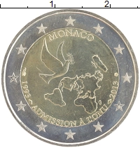 монета - монако 2 евро - подробная информация фото 1