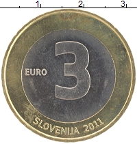 монета - словения 3 евро - подробная информация фото 1