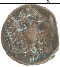 монета - 1741 – 1761 елизавета петровна 1 деньга - подробная информация фото 1