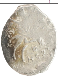 монета - 1584 – 1598 федор иванович 1 копейка - подробная информация фото 1