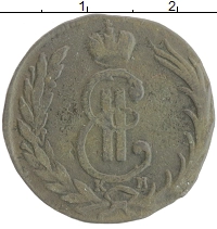 монета - 1762 – 1796 екатерина ii 1 копейка - подробная информация фото 1