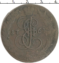 монета - 1762 – 1796 екатерина ii 5 копеек - подробная информация фото 1