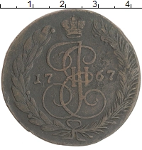 монета - 1762 – 1796 екатерина ii 5 копеек - подробная информация фото 1