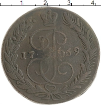 монета - 1762 – 1796 екатерина ii 5 копеек - подробная информация фото 1