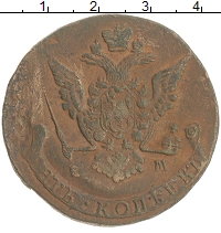 монета - 1762 – 1796 екатерина ii 5 копеек - подробная информация фото 1