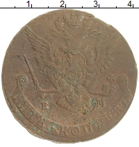 монета - 1762 – 1796 екатерина ii 5 копеек - подробная информация фото 1