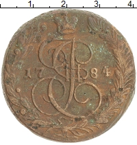 монета - 1762 – 1796 екатерина ii 5 копеек - подробная информация фото 1