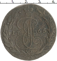 монета - 1762 – 1796 екатерина ii 5 копеек - подробная информация фото 1