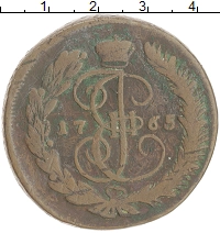 монета - 1762 – 1796 екатерина ii 5 копеек - подробная информация фото 1