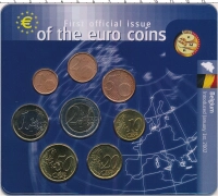 набор монет - бельгия евронабор 2002 года - подробная информация фото 1