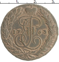 монета - 1762 – 1796 екатерина ii 2 копейки - подробная информация фото 1