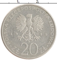 монета - польша 20 злотых - подробная информация фото 1