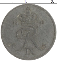 монета - дания 2 эре - подробная информация фото 1