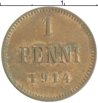 монета - 1894 – 1917 николай ii 1 пенни - подробная информация фото 1