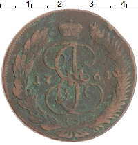 монета - 1762 – 1796 екатерина ii 5 копеек - подробная информация фото 1